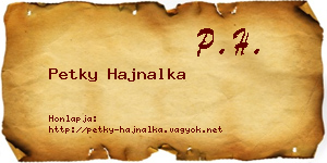 Petky Hajnalka névjegykártya